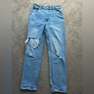 Abercrombie & Fitch Womens The‎ 90s Straight Ultra High Rise Jeans Light Blue 27